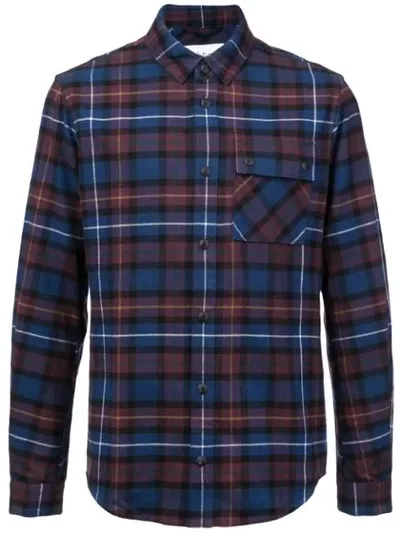 Aztech Mountain Loge Peak Ski Shirt In Burgundy Plaid