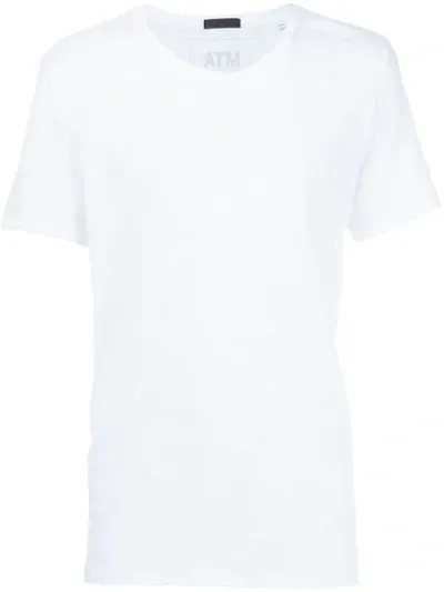 Atm Anthony Thomas Melillo Slub Jersey Crewneck T-shirt In White