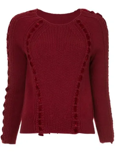 Onefifteen Lace Detail Jumper In Red