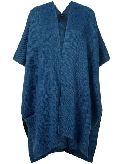 Voz Hand-woven Poncho In Blue