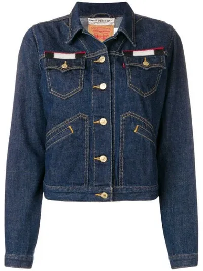 Jessie Western Back Patch Denim Jacket In Blue