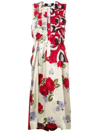 Simone Rocha Multi-print Midi Dress In Neutrals