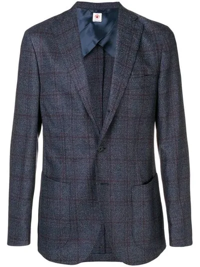 Borrelli Plaid Blazer Jacket In Blue