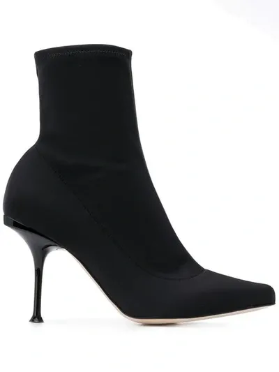 Sergio Rossi Stiletto Sock Boots In Black