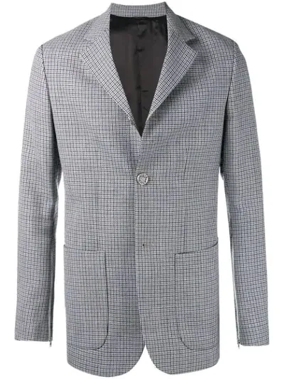 Raf Simons Check Blazer In Grey