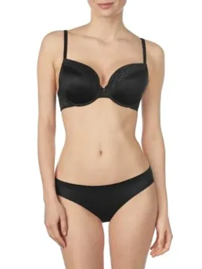 Le Mystere Second Skin Convertible Underwire Demi Bra In Black