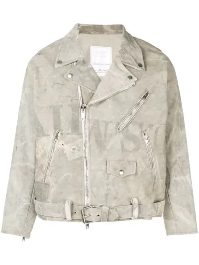 Readymade Distressed Biker Jacket In Neutrals