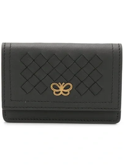 Bottega Veneta Intrecciato Weave Wallet In Black