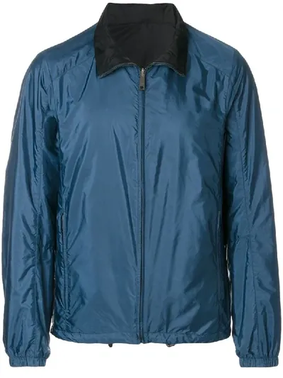 Prada Classic Windbreaker Jacket In Blue