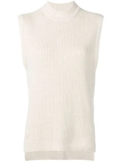 Rejina Pyo Ribbed Knit Sleeveless Jumper In Neutrals