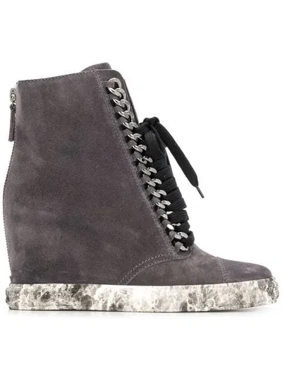 Casadei Wedged Sneakers In Grey