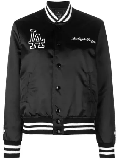 Marcelo Burlon County Of Milan La Dodgers Bomber Jacket In Black,white