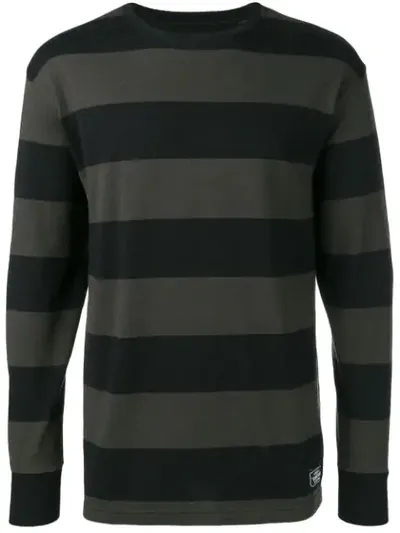 Neighborhood Striped Long-sleeve Top In Black