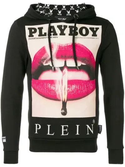 Philipp Plein Playboy Printed Hoodie In Black