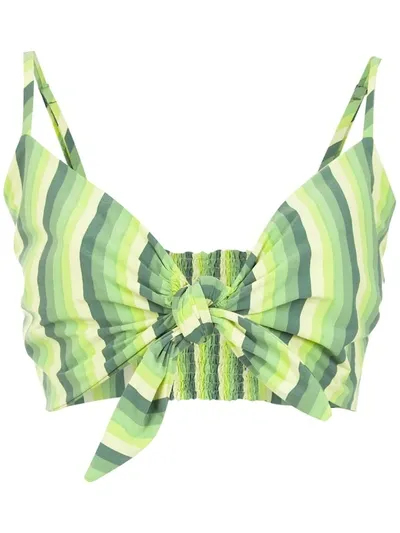 Amir Slama Striped Cropped Top In Green