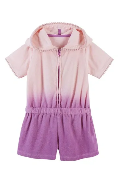 Andy & Evan Babies' Little Girl's French Terry Ombré Romper Cover-up In Purple