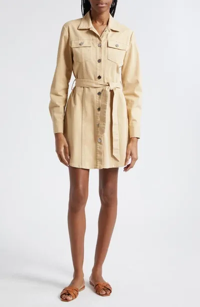 Atm Anthony Thomas Melillo Long Sleeve Stretch Cotton Twill Shirtdress In Shiitake