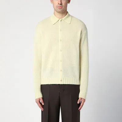 Auralee Light Yellow Shirt Cardigan