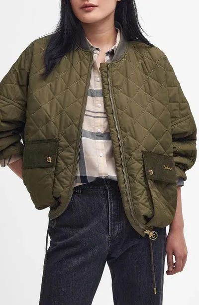 Barbour Bowhill Quilted Jacket In Army Green