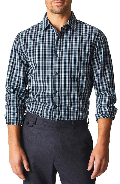 Billy Reid Pickwick Plaid Button-up Oxford Shirt In Carbon Blue