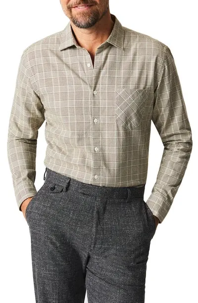 Billy Reid Standard Fit Glen Plaid Cotton Button-up Shirt In Olive