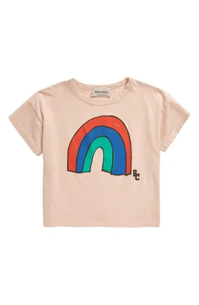 Bobo Choses Kids' Rainbow Cotton Graphic T-shirt In Light Pink