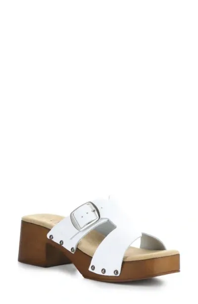 Bos. & Co. Maris Platform Slide Sandal In White Gaucho