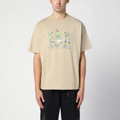 Brain Dead Beige Cotton T-shirt With Print