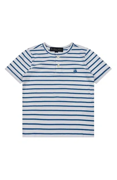 Brooks Brothers Kids' Stripe Henley In Blue