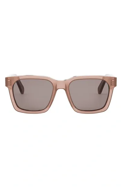 Celine Bold 3 Dots 54mm Geometric Sunglasses In Brown/brown Solid