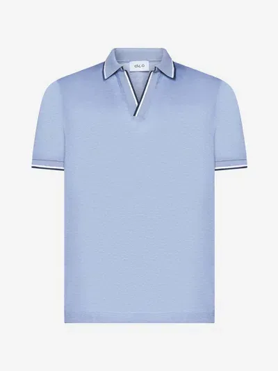 D4.0 Cotton Piquet Polo Shirt In Sky