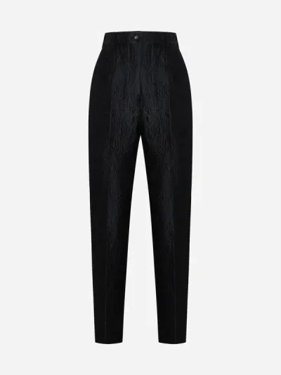 Dolce & Gabbana Brocade Trousers In Black