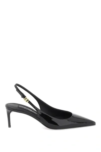 Dolce & Gabbana Crocodile-embossed 60mm Slingback Pumps In Nero