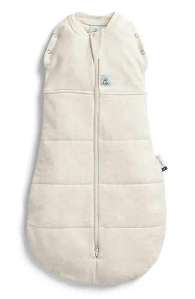 Ergopouch Kids' 2.5 Tog Cocoon Stretch Organic Cotton Convertible Swaddle Bag In Oatmeal Marle