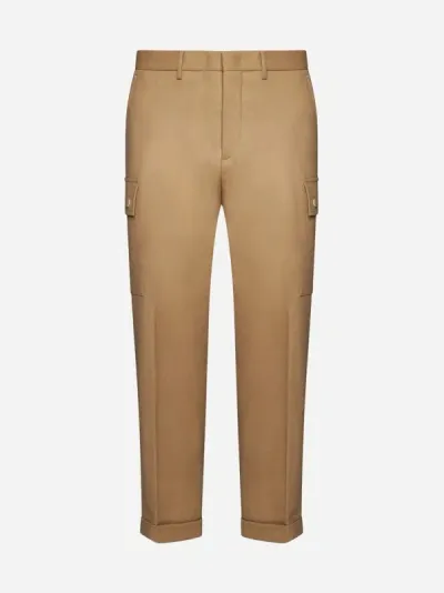 Etro Wool Cargo Pants In Beige