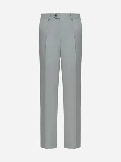 Etro Wool Trousers In Light Grey