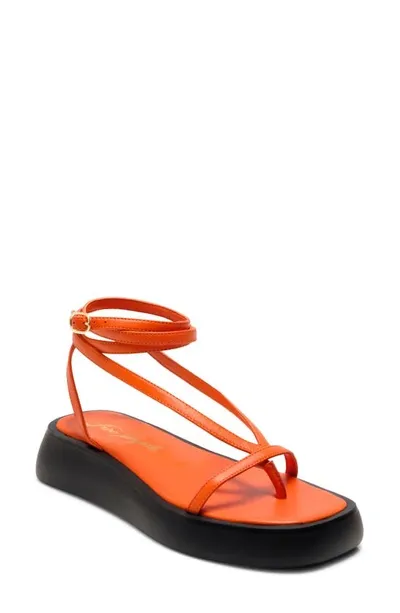 Free People Winnie Ankle Strap Platform Sandal In Vermillion