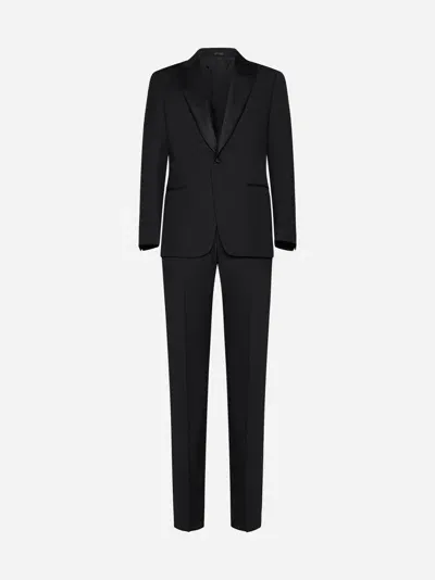 Giorgio Armani Virgin Wool Tuxedo In Black