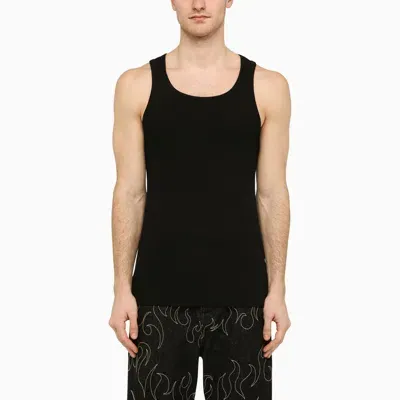 Givenchy Black Ribbed Cotton Tank Top