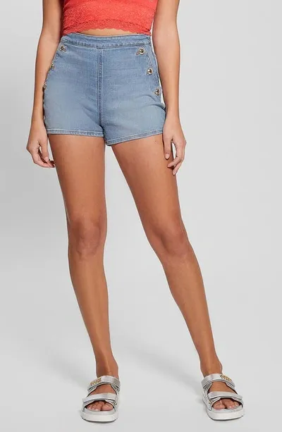 Guess Janea High Waist Denim Shorts In Sprinted