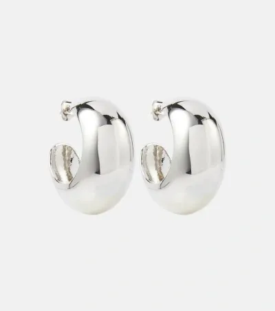 Isabel Marant Shiny Crescent Hoop Earrings In Silver