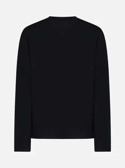 Jil Sander Cotton Long-sleeved T-shirt In Black