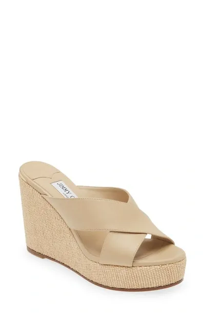 Jimmy Choo Dovina Espadrille Platform Wedge In Desert