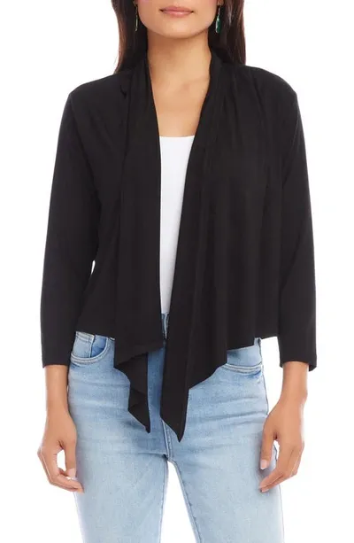 Karen Kane Calli Draped Open Front Cardigan In Black