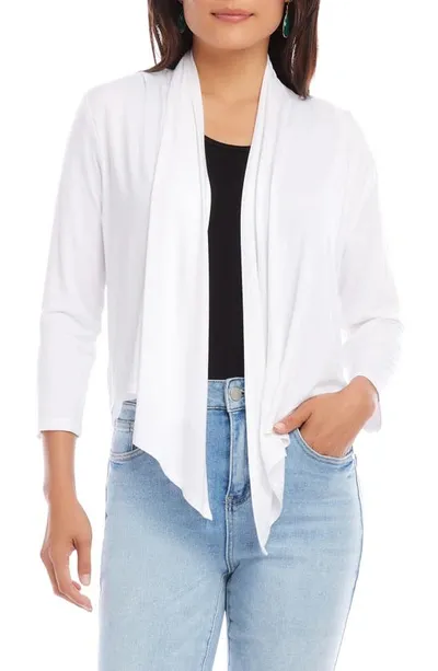 Karen Kane Calli Draped Open Front Cardigan In Off White