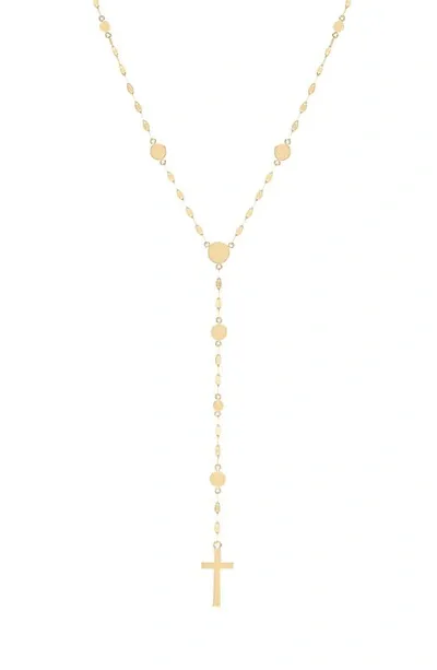 Lana Cross Disc Lariat Necklace In Gold