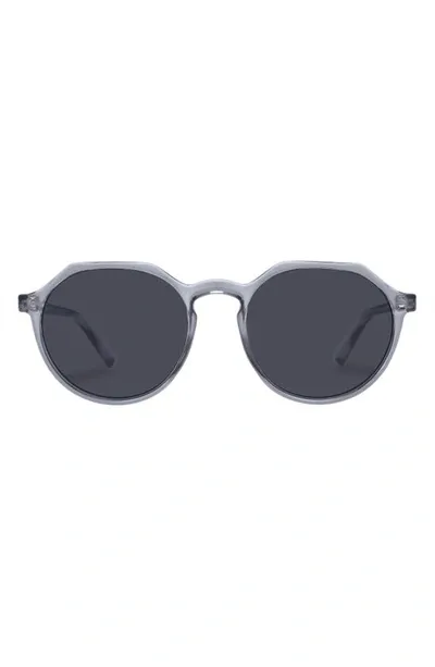 Le Specs Speed Of Night 51mm Round Sunglasses In Pewter