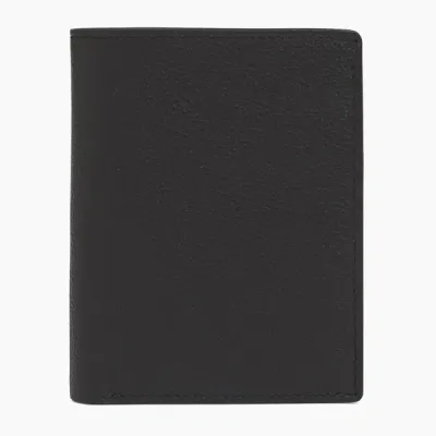 Le Tanneur Adjustable Flexible Charles Pebbled Leather Wallet In Black