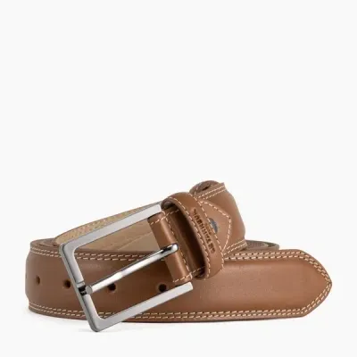 Le Tanneur Ceinture Homme Avec Boucle Carrée Martin En Cuir Lisse In Brown