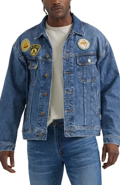 Lee Camp Rider Denim Jacket In Worn In Utility